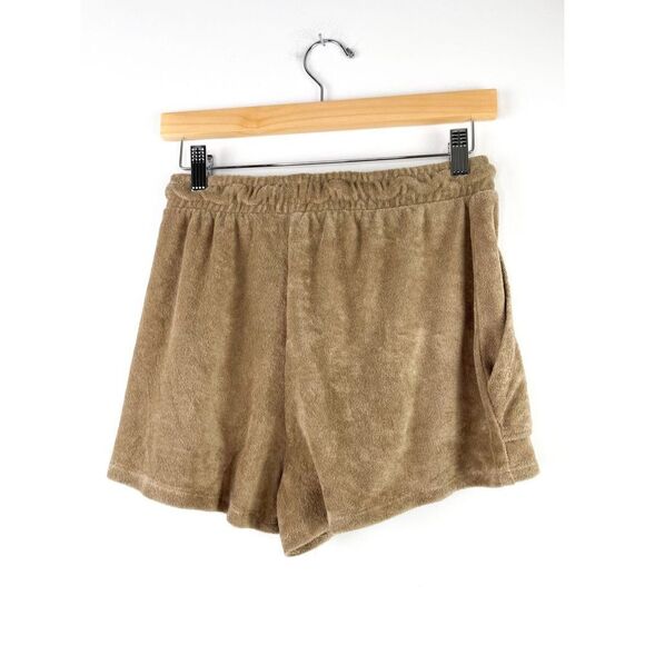 Zara Terry Cloth Teddy Shorts in Tan / Brown Size S - Picture 5 of 7